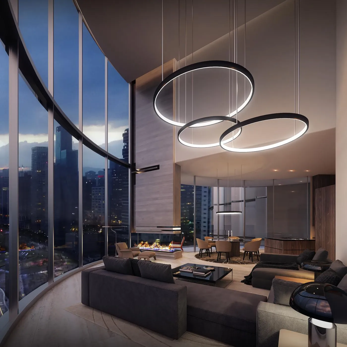 Double-height residence overlooking the city