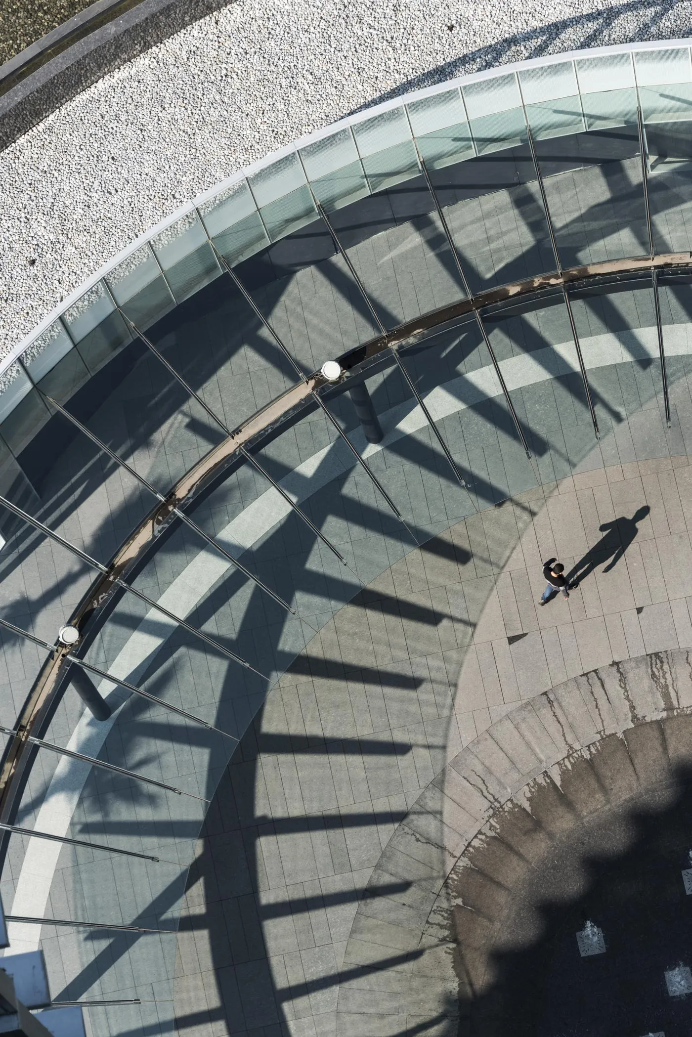 The esplanade from above, with canopy shadows